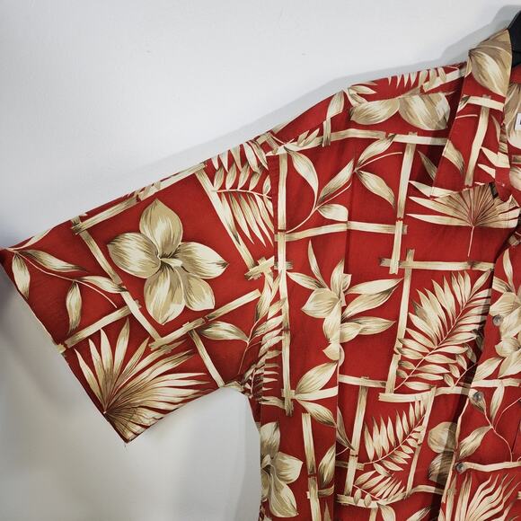 Pierre Cardin Shirt Mens Hawaiian Tropical Button Up Cotton Short Sleeve Size XL - Picture 4 of 11